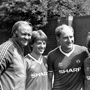 Manchester united Manager Ron Atkinson proudly presents his new Trio of International
