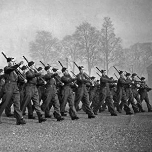 New recruits soon get into their stride and swing along smartly on the Parade ground
