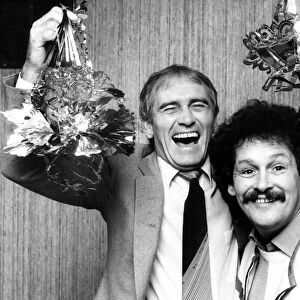 Oldham comics Cannon and Ball rehearse their Christmas show, December 1987