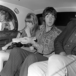 Paul McCartney and Jane Asher leave Bangor University after hearing of Brian Epstein