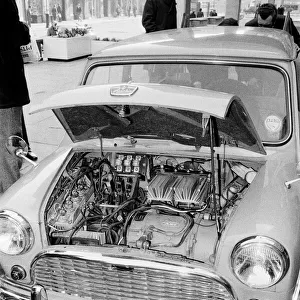 Picture shows the electric powered engine of Mr Geoffrey Rippons new Electric Mini