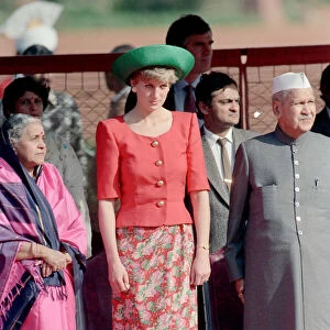 Prince Charles and Princess Diana visit India in February 1992