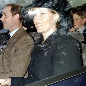 Prince William Prince Harry Prince Edward Sophie Rees Jones August 1998 in car going to