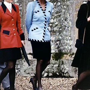 Princess Diana at Highclare Parish church, Hampshire, where she is attending the wedding