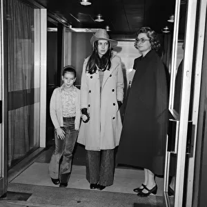 Princess Grace of Monaco and her two young daughters Stephanie (left