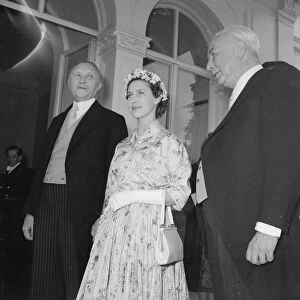 Princess Margaret seen here on the balcony of the residence if Dr Heuss with Hoyes