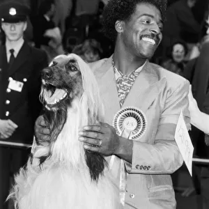 The Real Thing lead singer Chris Amoo seen here shortly after his Afghan hound Viscount