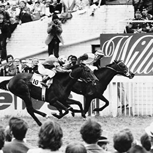 Shirley Heights Racehorse ridden by jockey Grenville Starkey winning the 199th Derby at