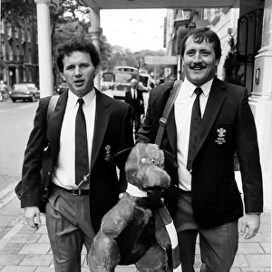 Sport - Rugby - World Cup 1987 - Wales - Billy James and Anthony Buchanan walking down
