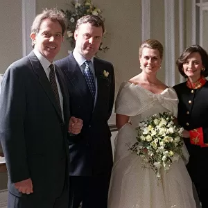 Tony Blair Leader Labour Party wife Cherie attend wedding friends Nick Ryden Kareen