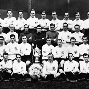 Tottenham Hotspur FA Cup Winners seen here posing for a team photo after beating Wolves