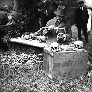 W. P. Pycraft British Museum anthropologist June 1923 measuring skulls among