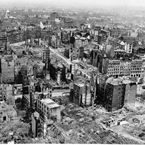 WW2 - May 1945 View of bomb damage to Hamburg, Germany