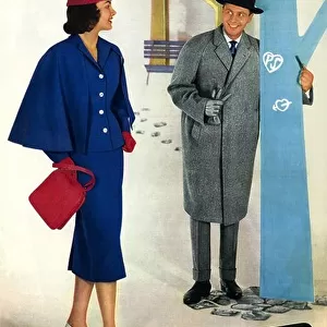fashion, Defaka (department store) fashion catalogue, Germany, 1957, title page, illustration showing Petra Schuermann, Miss World of 1956
