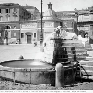 One of the two fountains designed by Giuseppe Valadier and built by Giovanni Ceccarini in Piazza del Popolo, Rome