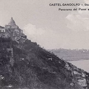 Panorama of Castel Gandolfo; at the bottom, the train station is easily recognizable