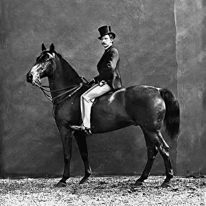 Portrait of a man on horseback