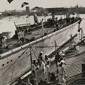 Ship of the Italian Navy at the harbour of Livorno