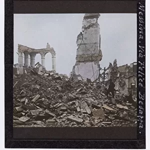 Sicilian-Calabrian earthquake of 28 December 1908: buildings in Via Felice Besazza in Messina destroyed by the earthquake