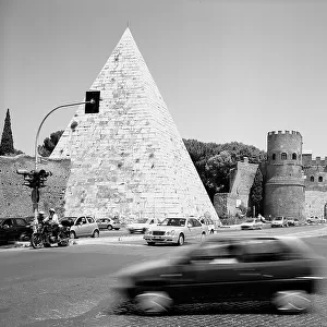 View of Rome with the Pyramid of Caio Cestio and the Porta San Paolo