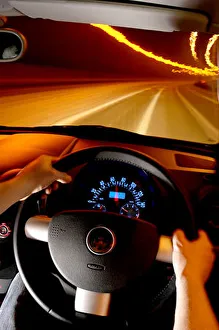 Drivers view on motorway at night Drivers view on motorway at night