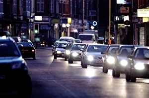 Night street scene current contemporary moving action Night street scene current contemporary moving action