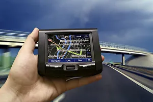Sat Nav RF 2000s current contemporary hand holding satellite Sat Nav RF 2000s current contemporary hand holding satellite