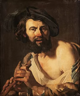 Man with flute, 1625 (oil on canvas)